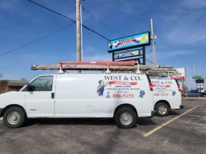 West & Co Painting vehicles are branded with the company logo and information